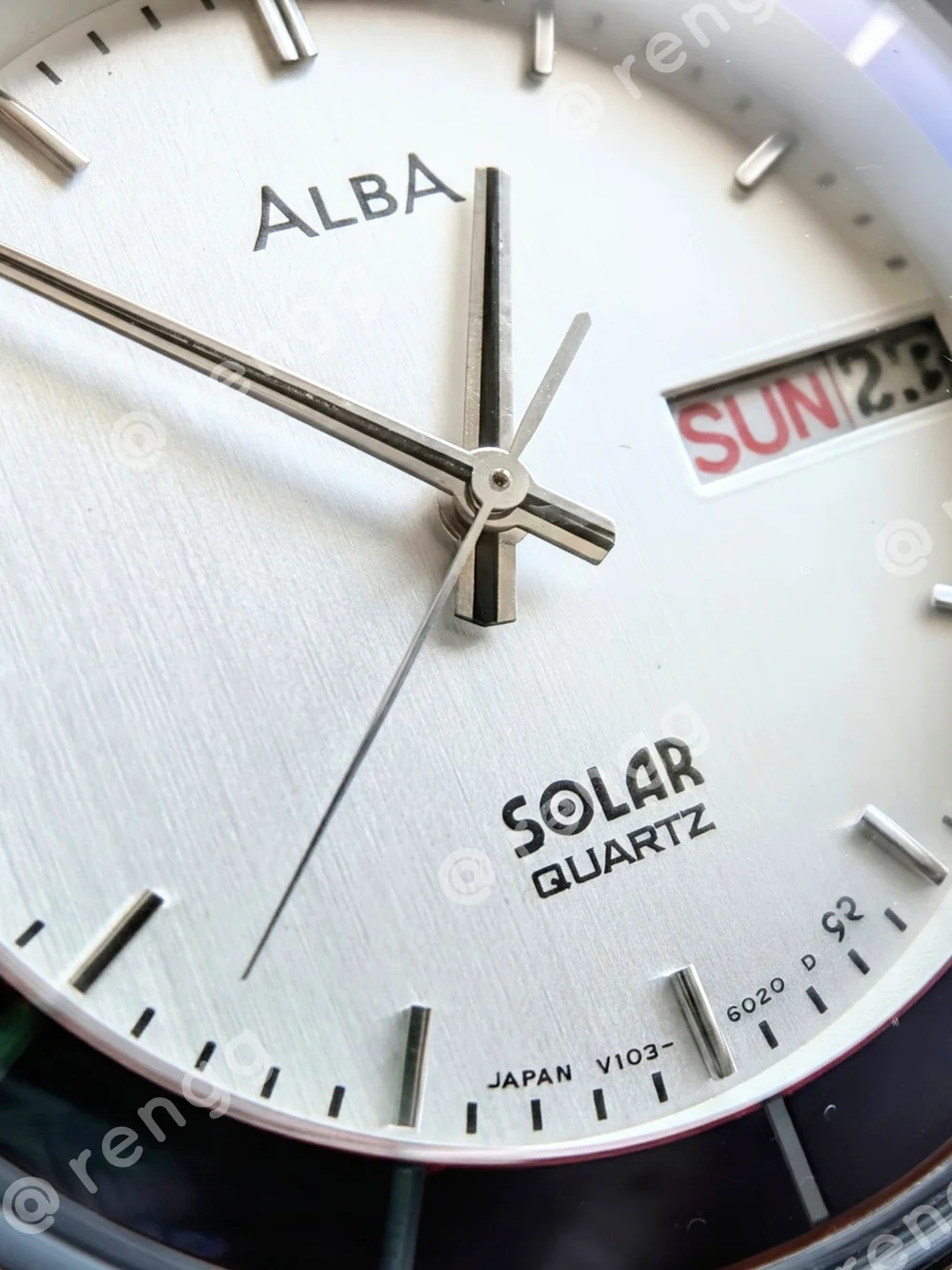 Rare JDM 36mm ALBA Solar Quartz Men's Watch - Silver Case 9mm Thickness